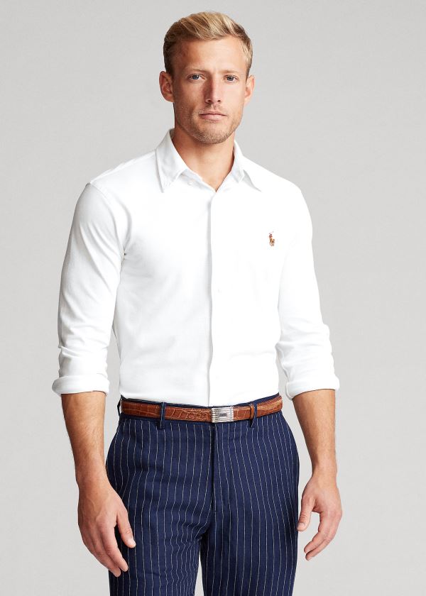 Polo Ralph Lauren Knit Oxford Skjorte Herre Danmark (FNPZA4395)